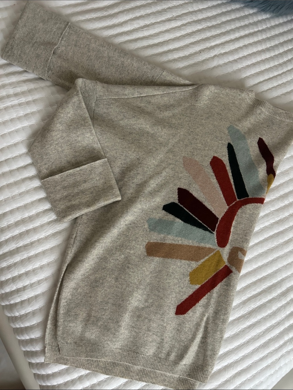 Skull Cashmere Sweater, light Grey